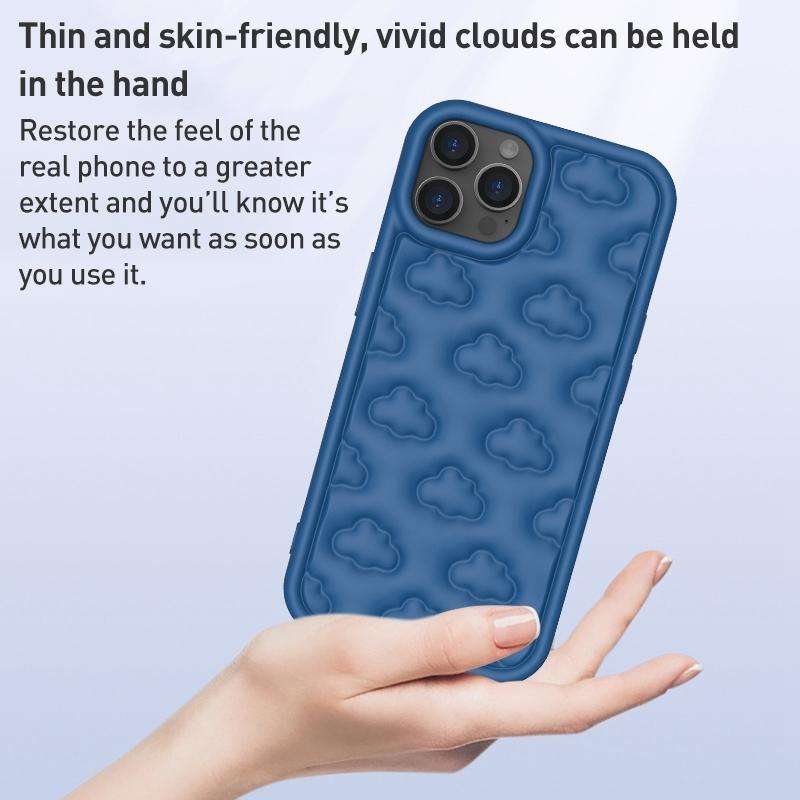 For iPhone 8 Plus / 7 Plus 3D Cloud Pattern TPU Phone Case(Pink)