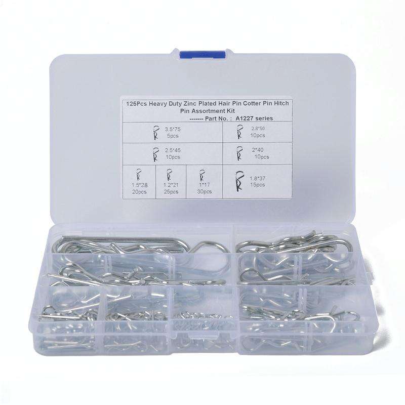 125 PCS Heavy Duty Zinc Plated Cotter R Tractor Clip Pin for Car / Boat / Garages