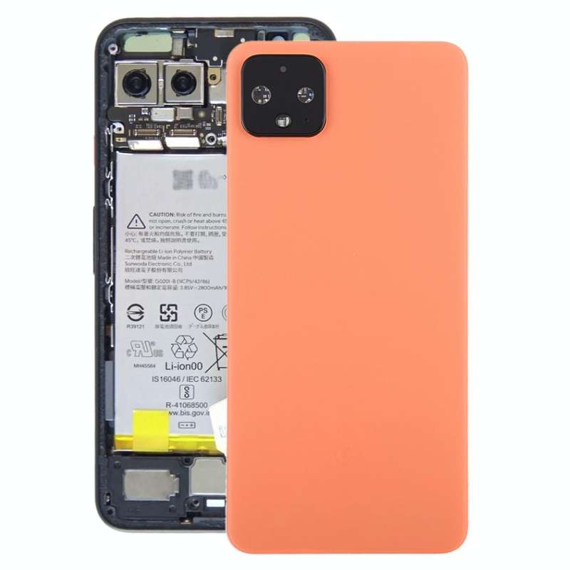 Battery Back Cover with Camera Lens Cover for Google Pixel 4XL(Orange)
