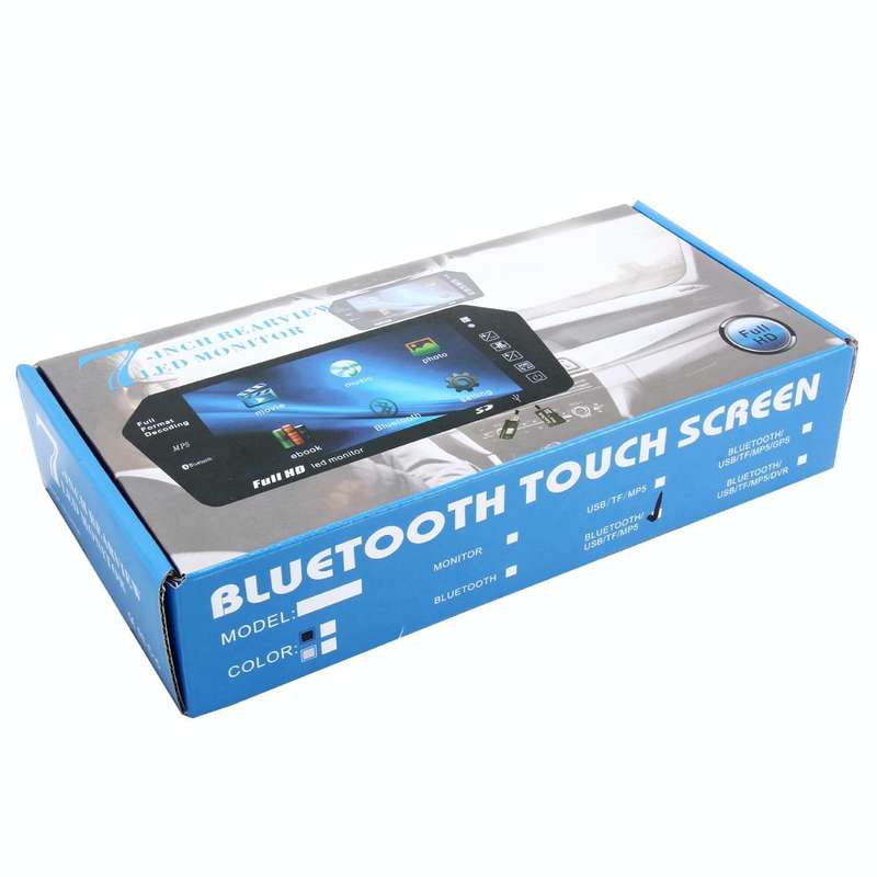 7 inch 480*234 Rear View TFT-LCD Color Car Monitor with Bluetooth MP5 Player, Support Reverse Aut...