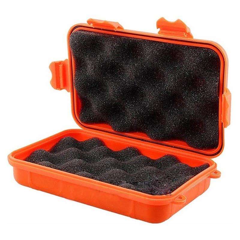 Outdoor Shockproof Waterproof Tool Box Airtight Case EDC Travel Sealed Container(Orange)