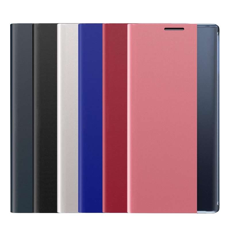 For Galaxy Note 10 Plus Plain Texture Cloth Attraction Flip Holder Leather Phone Case(Black)