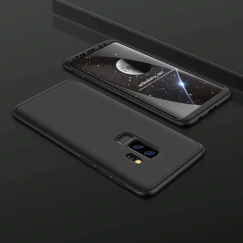 GKK for Galaxy S9+ Three Stage Splicing 360 Degree Full Coverage PC Protective Case Back Cover(Bl...