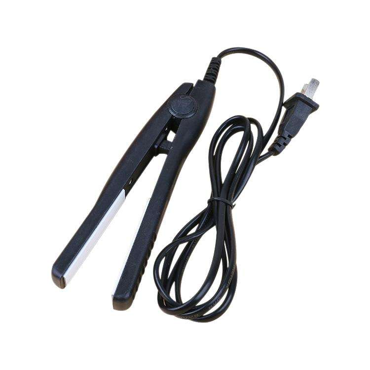 Mini Hair Straightener Ceramic Tourmaline Plates Curler(Black)