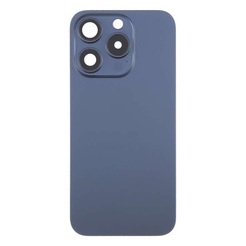 For iPhone 15 Pro Battery Back Cover with Camera Lens Cover + MagSafe Magnet(Blue)