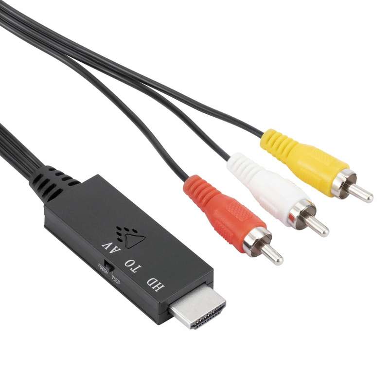 HDMI to AV 1080P HD Converter, Length: 1m(Black)