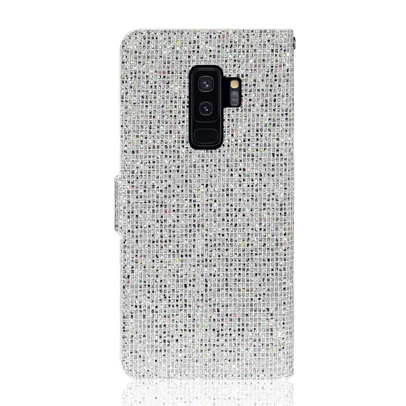 For Samsung Galaxy S9 Plus Glitter Powder Horizontal Flip Leather Case with Card Slots & Holder &...