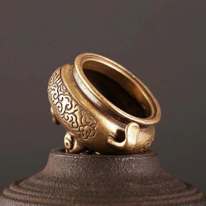 Antique Brass Bronze Tripod Censer Furnace Home Decoration(Brass)