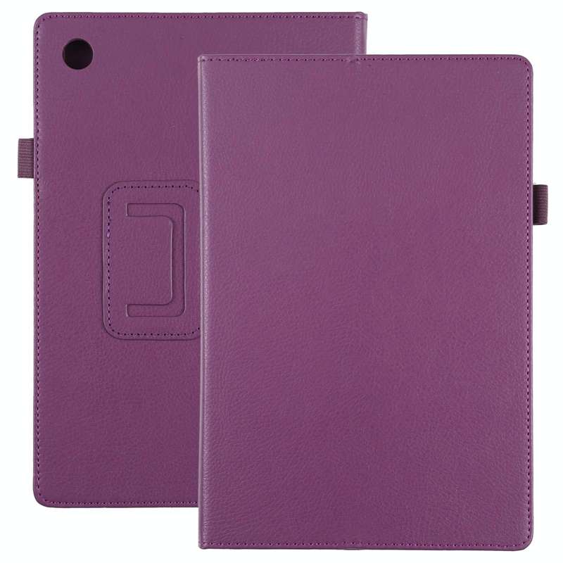 For Samsung Galaxy Tab A8 10.5 2021 Litchi Texture Solid Color Leather Tablet Case(Purple)