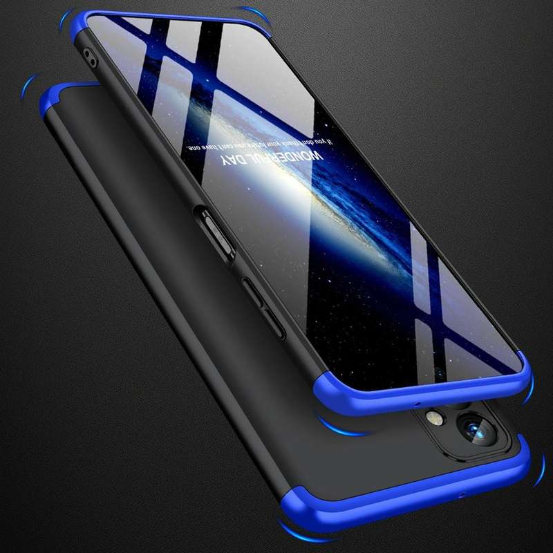 For Samsung Galaxy F13 / M13 India GKK Three Stage Splicing Full Coverage PC Phone Case(Black Blue)