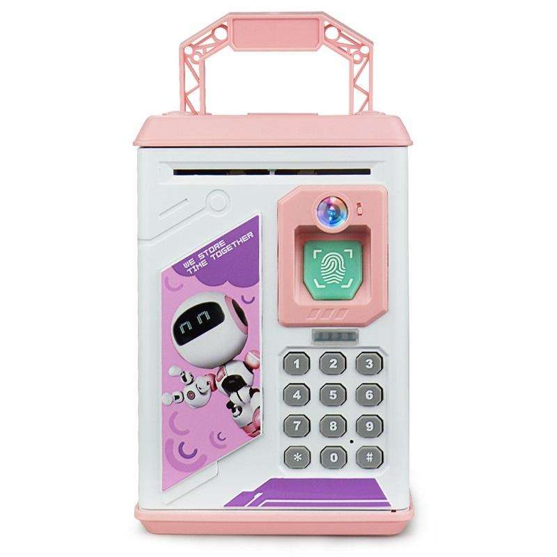 Children Cartoon Simulation Human Face Fingerprint Music Chinese British Switch Piggy Bank, Speci...