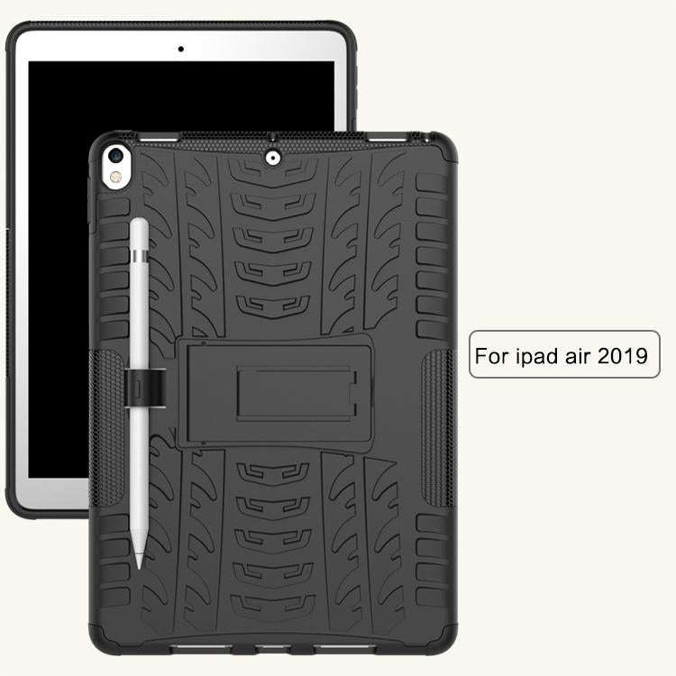 Tire Texture TPU+PC Shockproof Case for iPad Air 2019 / Pro 10.5 inch, with Holder & Pen Slot(Green)