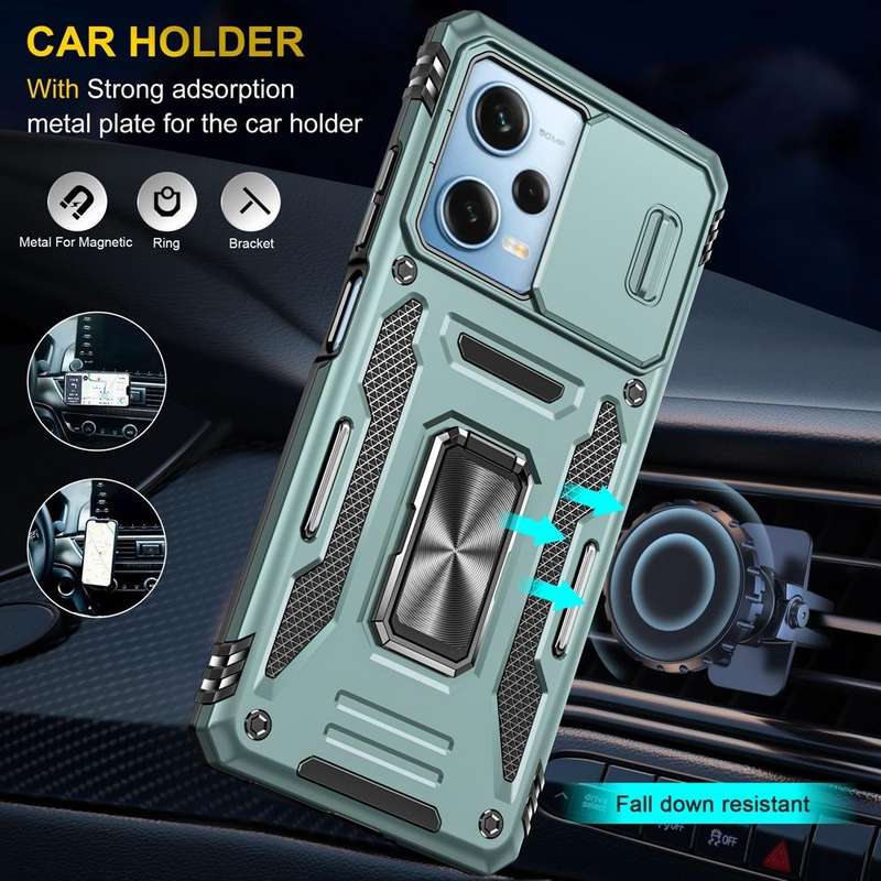For Xiaomi Redmi Note 12 Pro 5G Global Armor PC + TPU Camera Shield Phone Case(Alpine Green)
