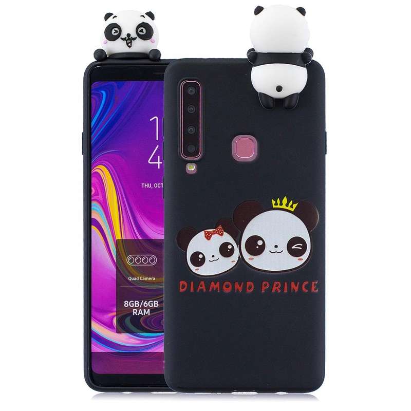 For Galaxy A9 (2018) Shockproof Cartoon TPU Protective Case(Two Pandas)