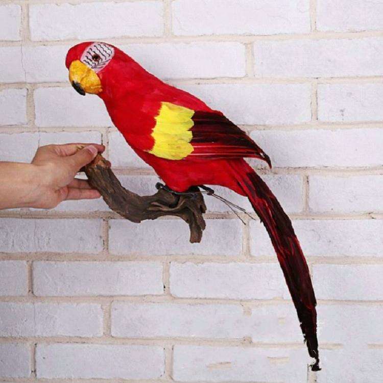 45CM Simulation Parrot Simulation Bird Macaw Foam Feather Parrot Sen Gardening Decoration, Color:Red
