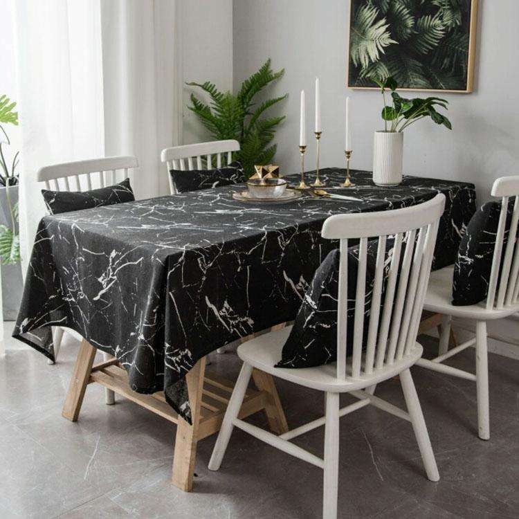 Marble Pattern Minimalist Tablecloth Cover Table Cloth Cotton Linen Dust-proof Cabinet Cloth, Siz...