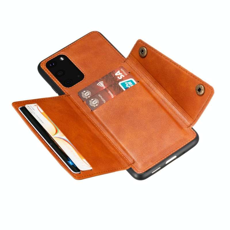 For Samsung Galaxy Note 20 Double Buckle PU + TPU Shockproof Magnetic Protective Case with Card S...
