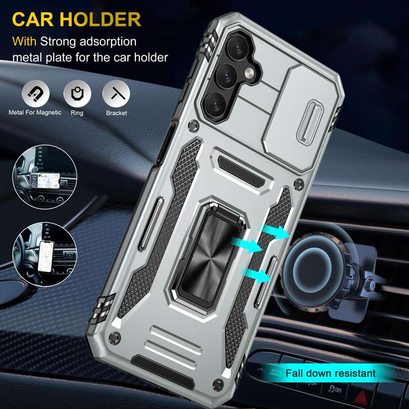 For Samsung Galaxy A05s Armor PC + TPU Camera Shield Phone Case(Grey)