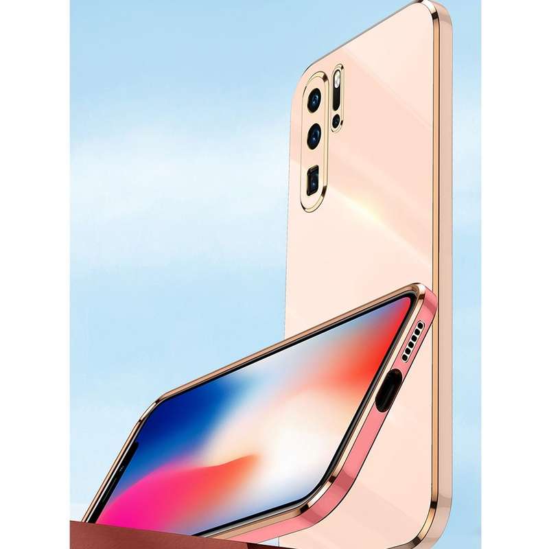For Huawei P30 Pro XINLI Straight 6D Plating Gold Edge TPU Shockproof Case(Black)