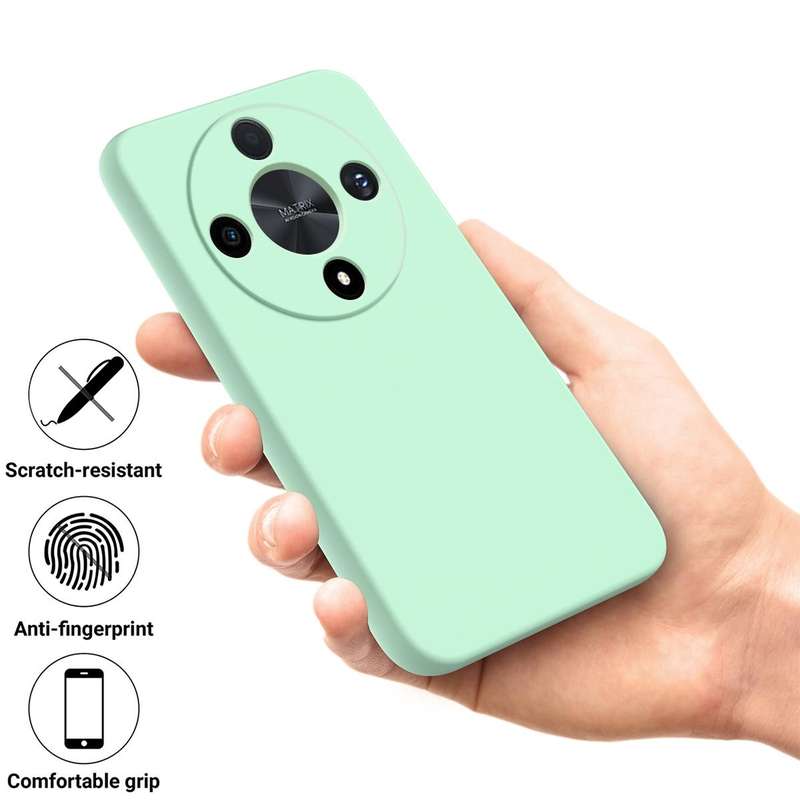 For Honor X9b Solid Color Liquid Silicone Dropproof Full Coverage Protective Case(Green)