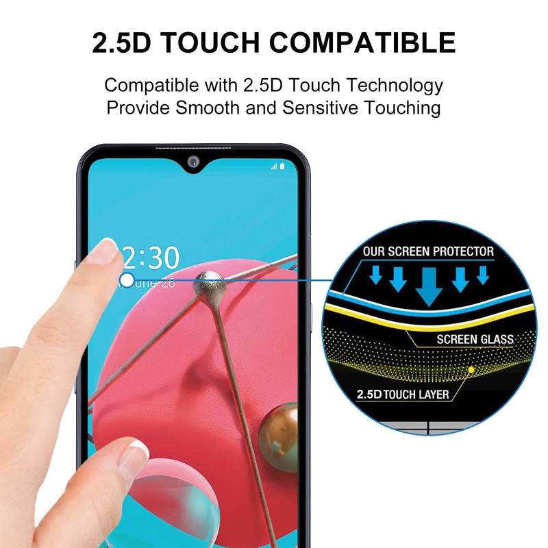 For LG Q51 Full Glue Full Screen Tempered Glass Film