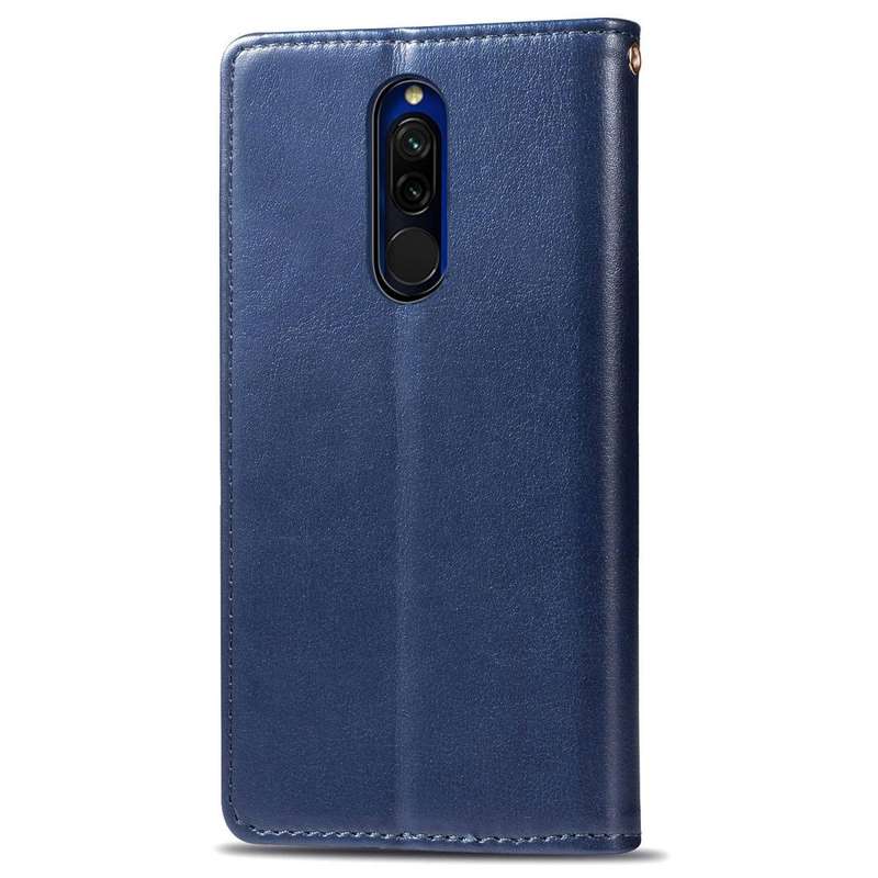 For Xiaomi Redmi 8 Retro Solid Color Leather Buckle Phone Case with Lanyard & Photo Frame & Card ...