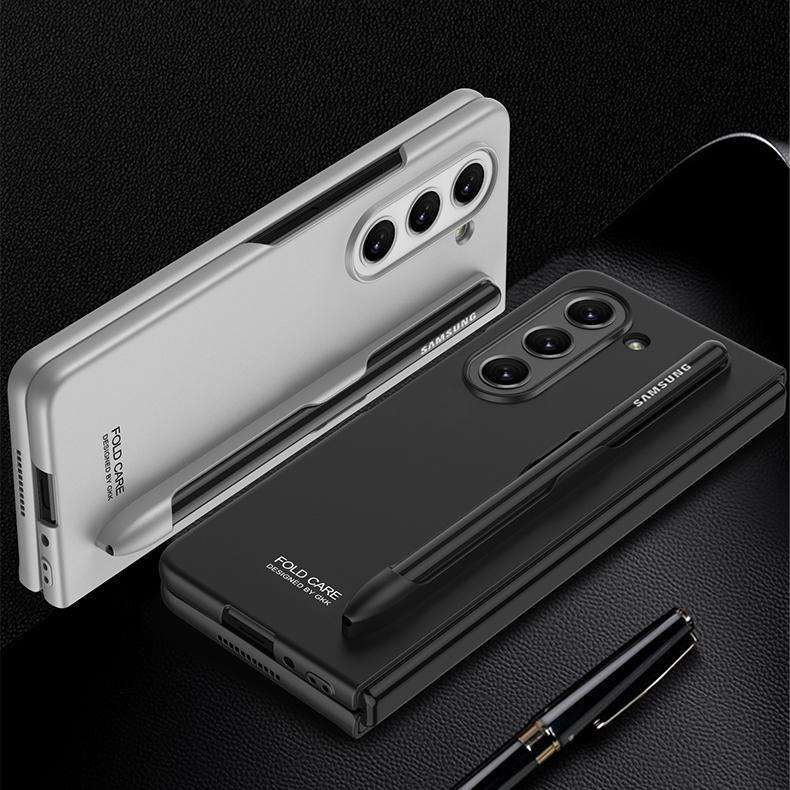 For Samsung Galaxy Z Fold5 GKK Ultra-thin Full Coverage Phone Flip Case with Pen Slot(Silver)
