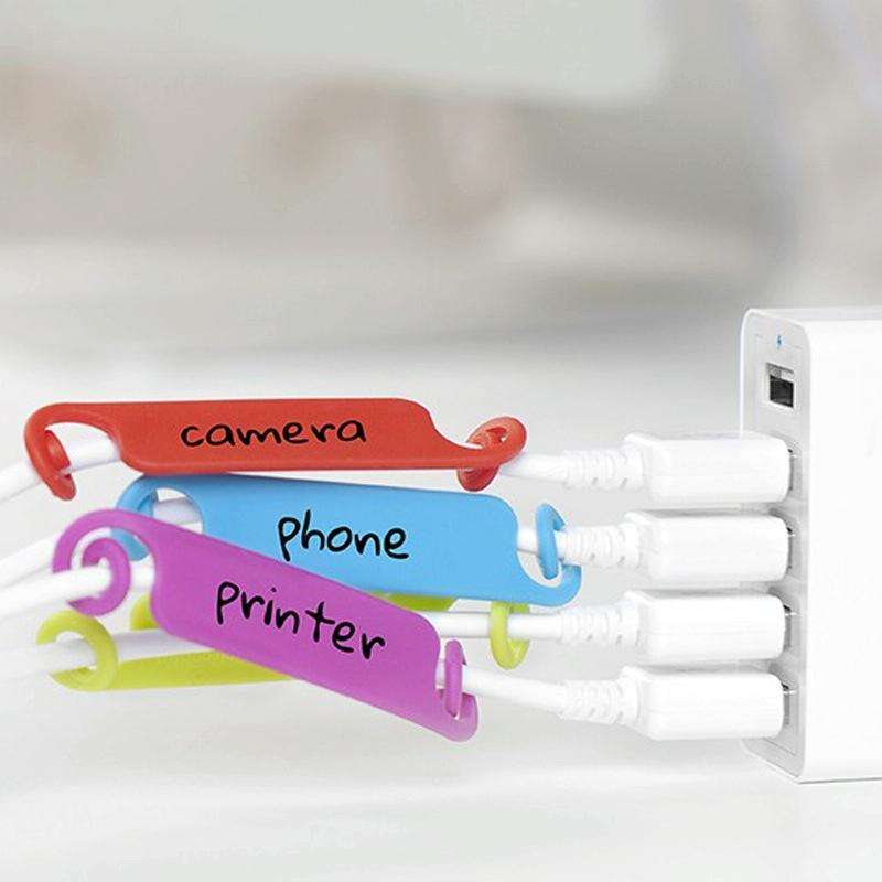 10 PCS Creative Writable Cable Power Line Arrangement Label Card