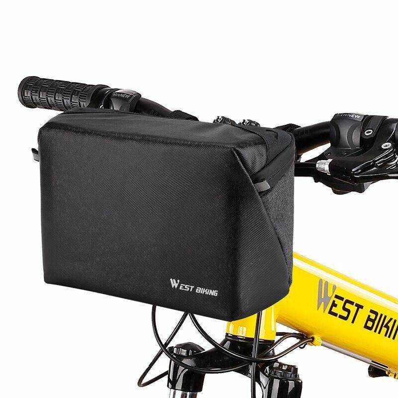 WEST BIKING YP0707298 Bicycle Handlebar Bag Multi-function Messenger Bag Scooter Head Bag(Black)