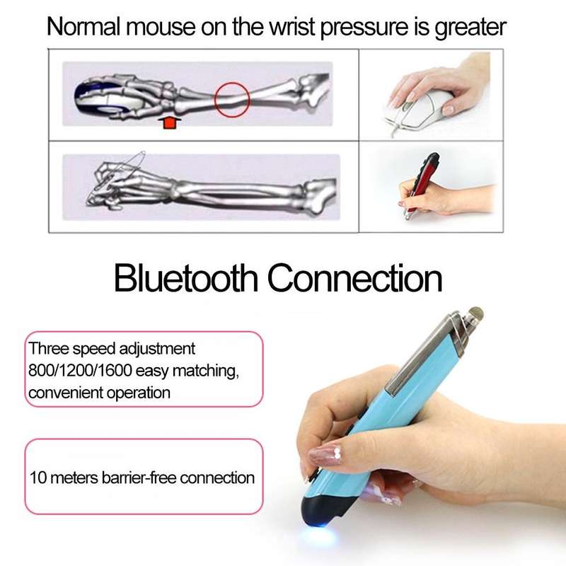 PR-08 Multifunctional Wireless Bluetooth Pen Mouse Capacitive Pen Mouse(Black)