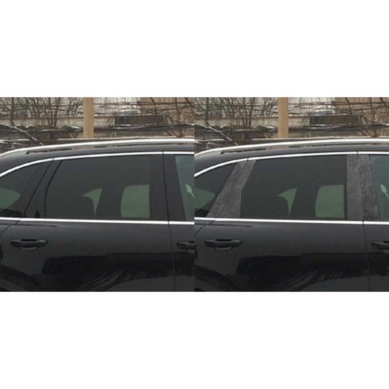 Car Carbon Fiber B-pillar Decorative Sticker for Porsche Cayenne 2010-2017, Left and Right Drive