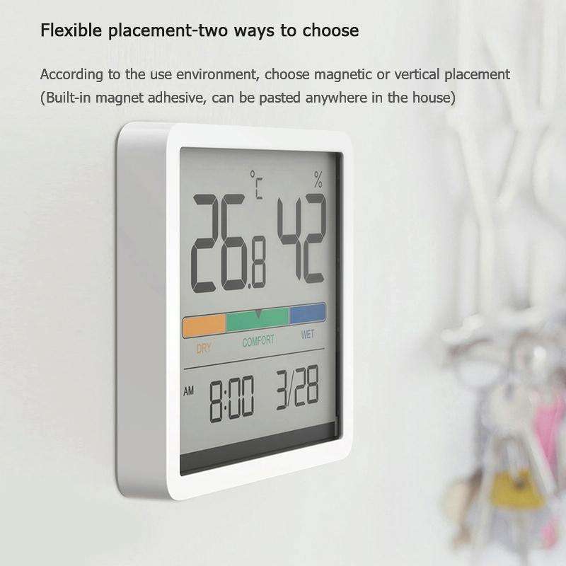 Original Xiaomi Youpin Miiiw Silent Indoor Temperaturer And Humidity Clock with Large 3.34 inch L...