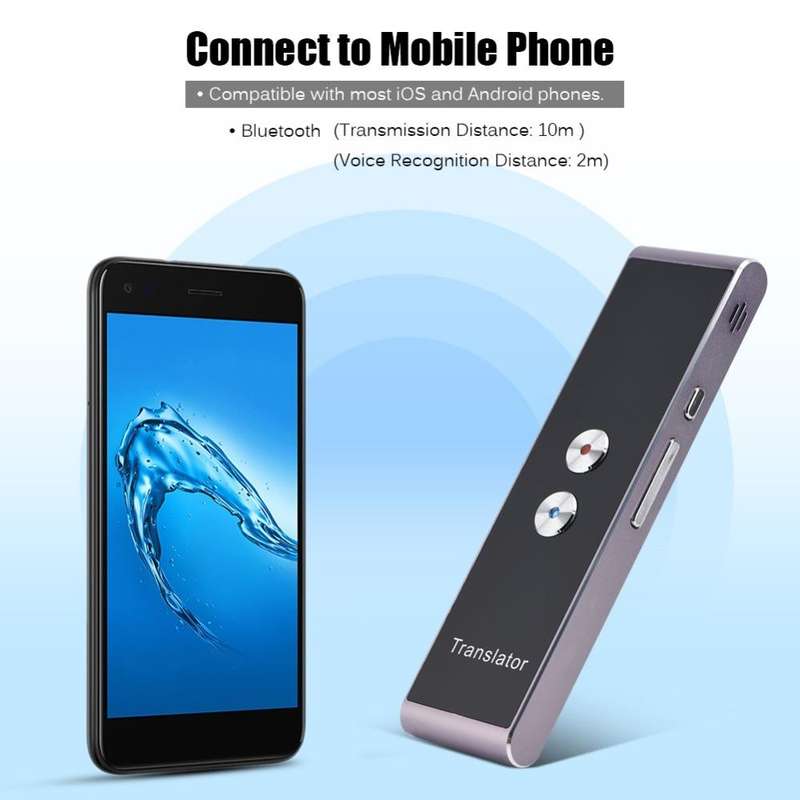 T8+ Portable Smart Voice Translator Smart Business Travel Real Time AI Translator Translation Mac...