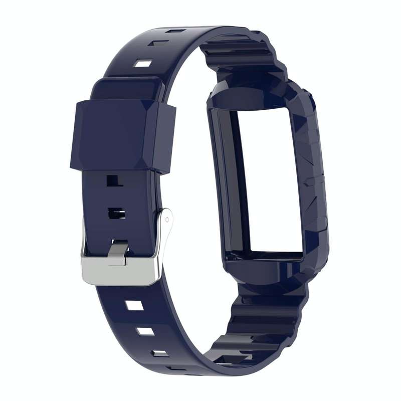 For Fitbit Charge 5 Silicone One Body Armor Watch Band(Navy Blue)