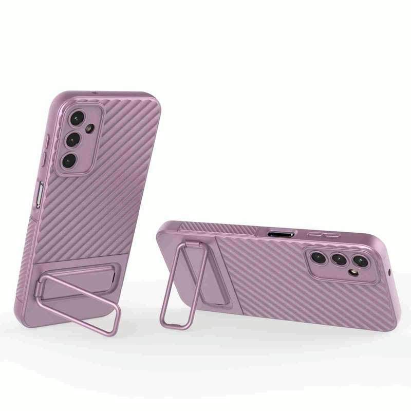For Samsung Galaxy A14 5G Wavy Texture TPU Phone Case with Lens Film(Purple)