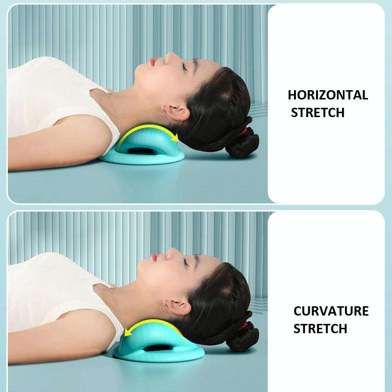 Neck And Shoulder Stretcher Relaxer Cervical Spine Chiropractic Traction Pillow(Green)