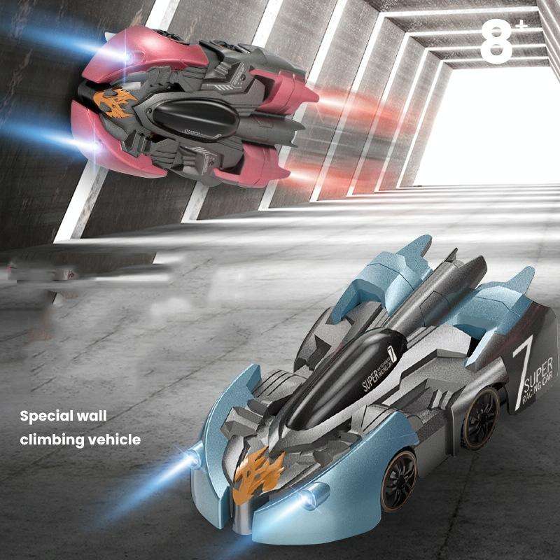 Remote Control Wall Climbing Car Mini Electric Remote Control Car Children Toy(Red Flame Handle R...