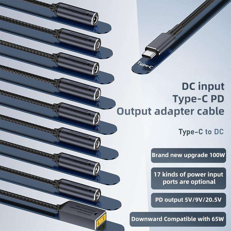 DC 7.4 x 0.6mm to USB-C / Type-C Male 100W Computer Charging Adapter Connector