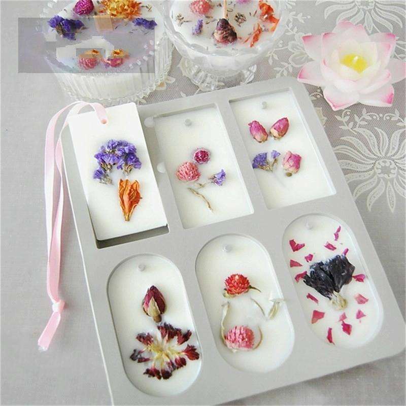 Aromatherapy Wax Handmade Soap Silicone Mold, Specification:Six Grid Rectangle