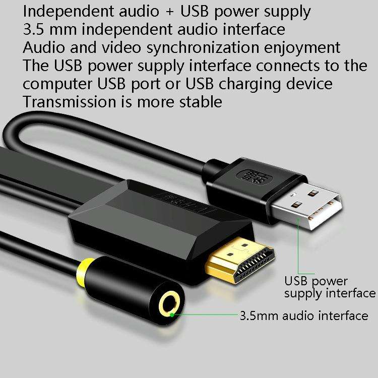 5m JH HV10 1080P HDMI to VGA Cable Projector TV Box Computer Notebook Industrial Display Adapter ...
