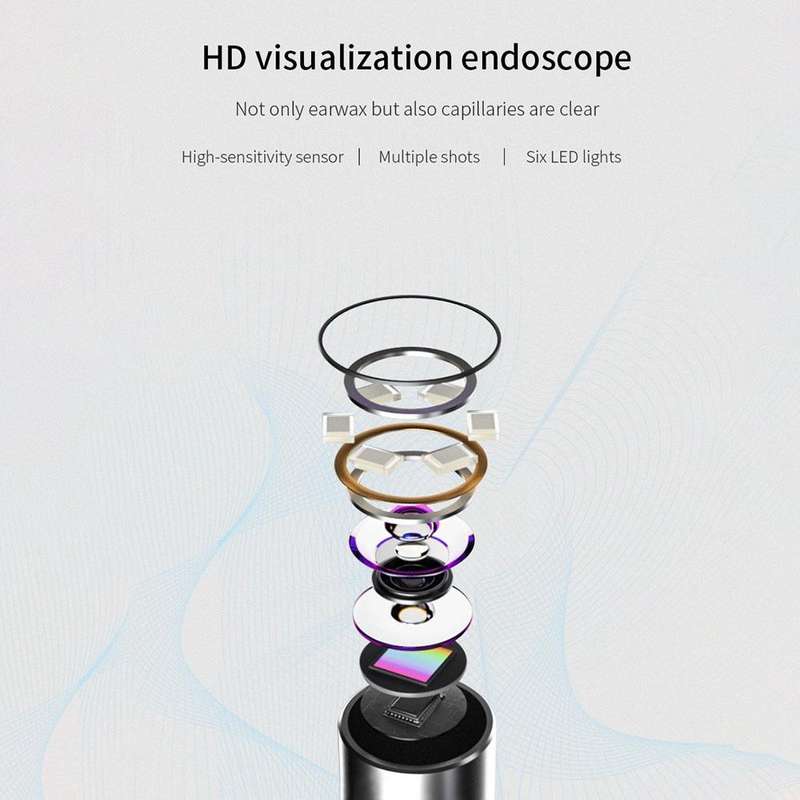H02006 WiFi Smart Visual Ear Pick HD Digital Mouth Nose Ear Endoscope (White)