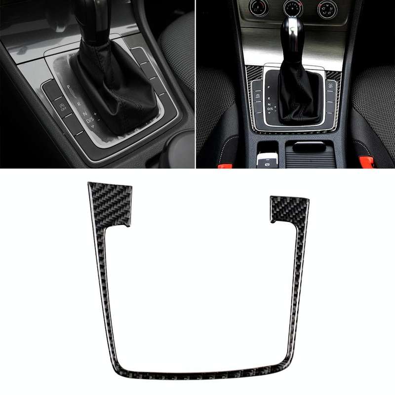 Car Carbon Fiber Gear Position Panel Frame Decorative Sticker for Volkswagen Golf 7 2018-, withou...