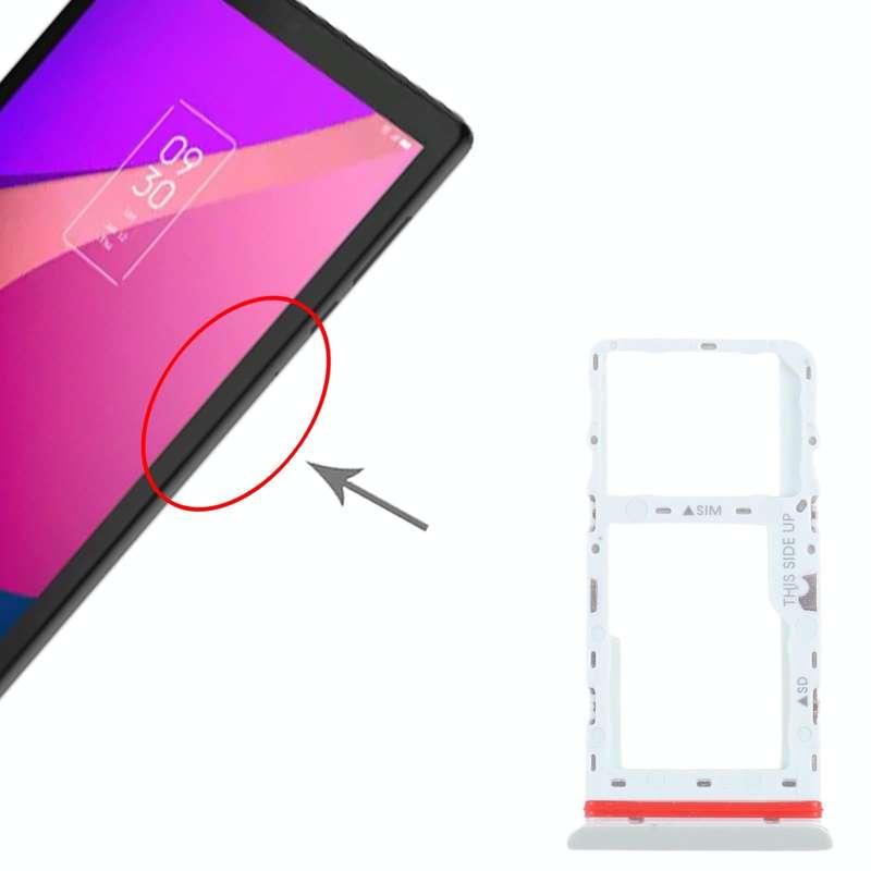 For Alcatel 1T 10 inch 2020 8091 SIM Card Tray + Micro SD Card Tray (White)