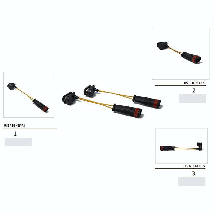 2 PCS Car Front Rear Brake Pad Sensor Cable 1645401017 2205401517 for Mercedes-Benz W164 2005-201...