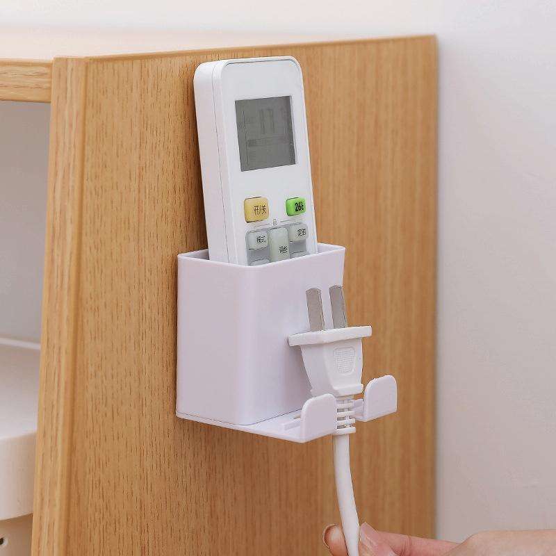 Wall Mounted Organizer Storage Box Remote Control Air Conditioner Storage Case Mobile Phone Plug ...