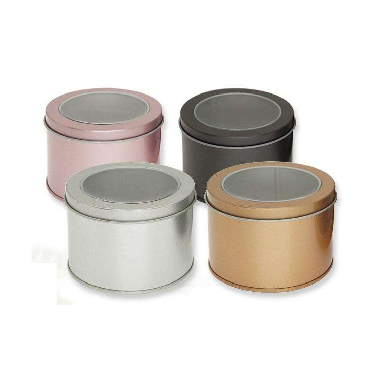 Deep Round Skylight Transparent Window Top Cover Tin Box Food Tea Can Baking Cake Box, Size:9cm x...