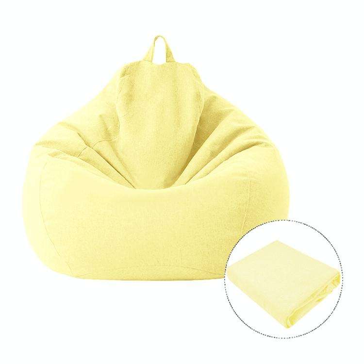Lazy Sofa Bean Bag Chair Fabric Cover, Size: 80x90cm(Light Yellow)