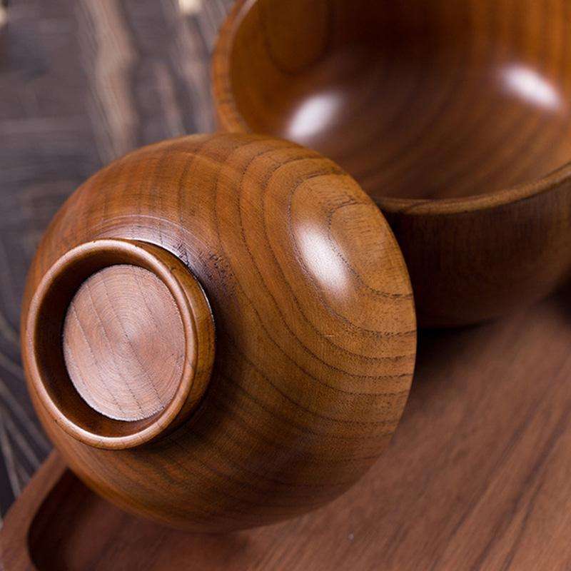 Adult Children Jujube Solid Wood Bowl Soup Noodle Bowl Household Tableware, Size:Diameter 9.5 cm