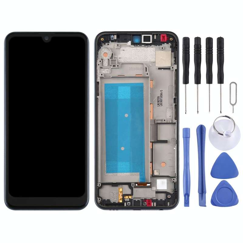 Original LCD Screen for LG Q60,Double SIM Digitizer Full Assembly with Frame(Black)