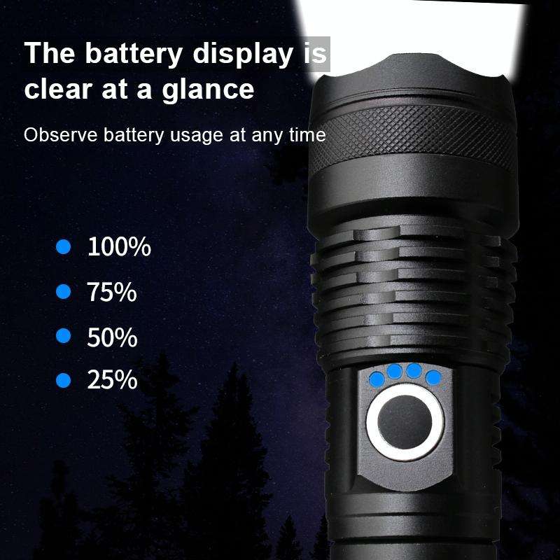 X81-P50 Luminous Flux: 3500lm LED Flashlight, Retractable Focus Function (Black)